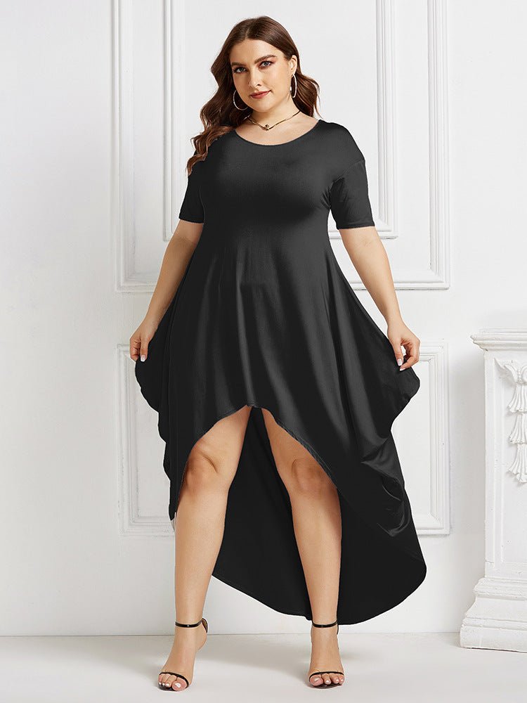 High Low Short Sleeve Dress