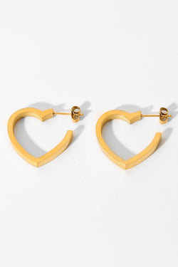 Heart-Shaped Hoop Earrings