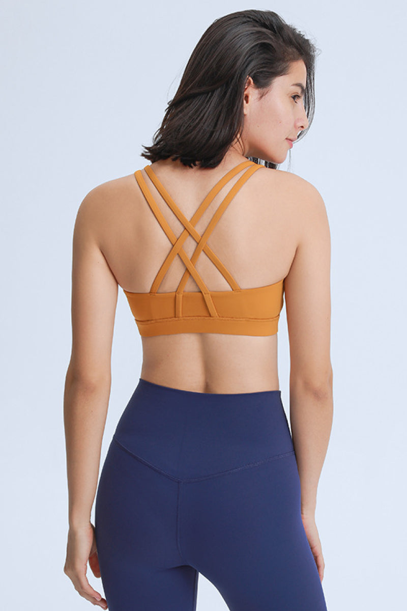 Strappy Back Crisscross Sports Bra