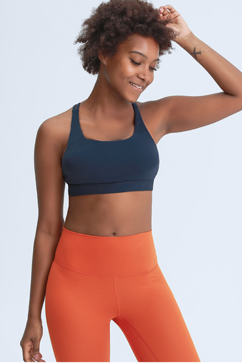 Strappy Back Crisscross Sports Bra