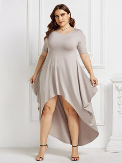 High Low Short Sleeve Dress