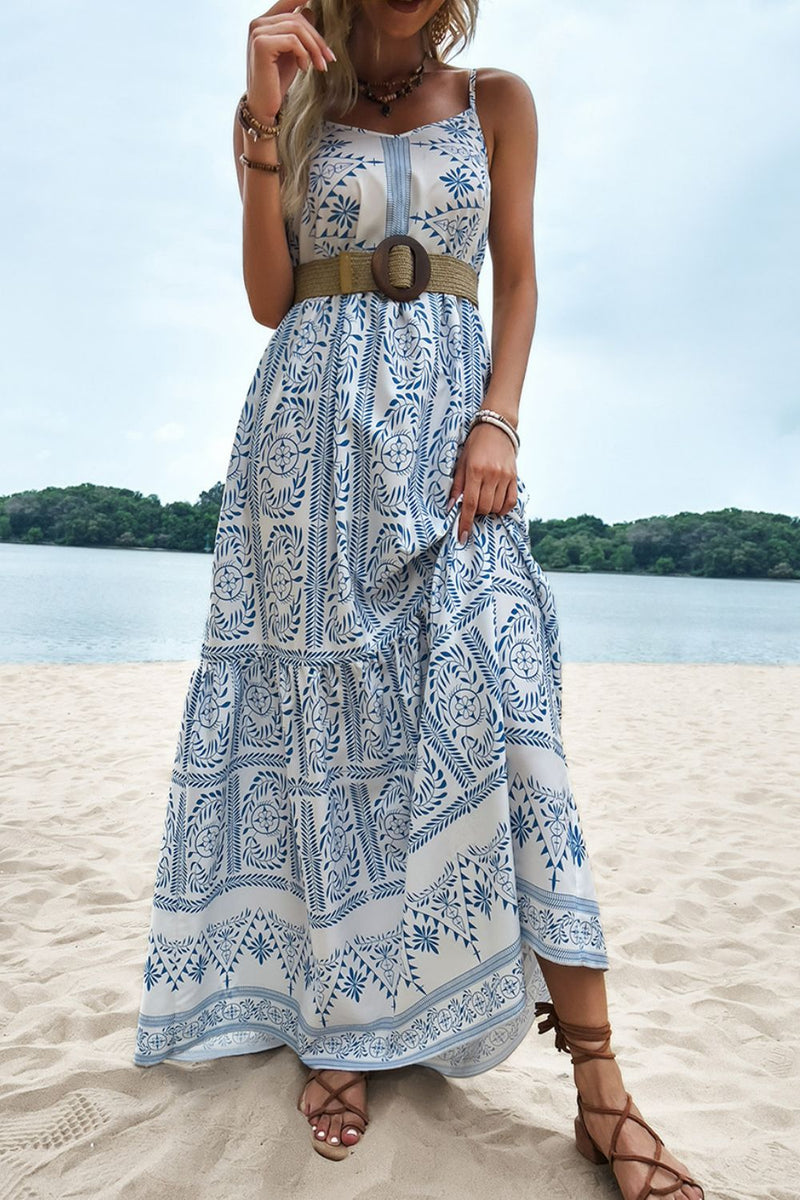 Bohemian Spaghetti Strap Maxi Dress